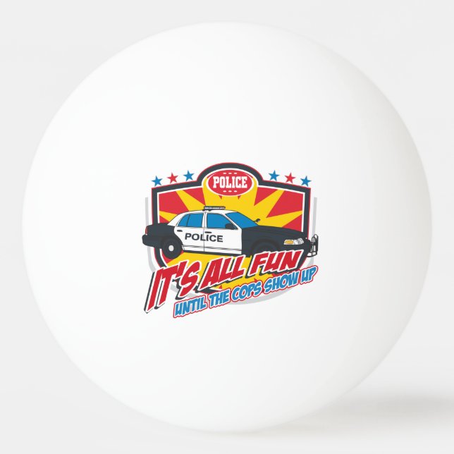 Its All Fun Police Ping Pong Ball (Back)