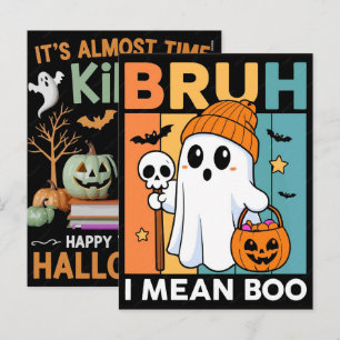 Its Almost Time Kids Happy Teacher Halloween Shirt Holiday Postcard