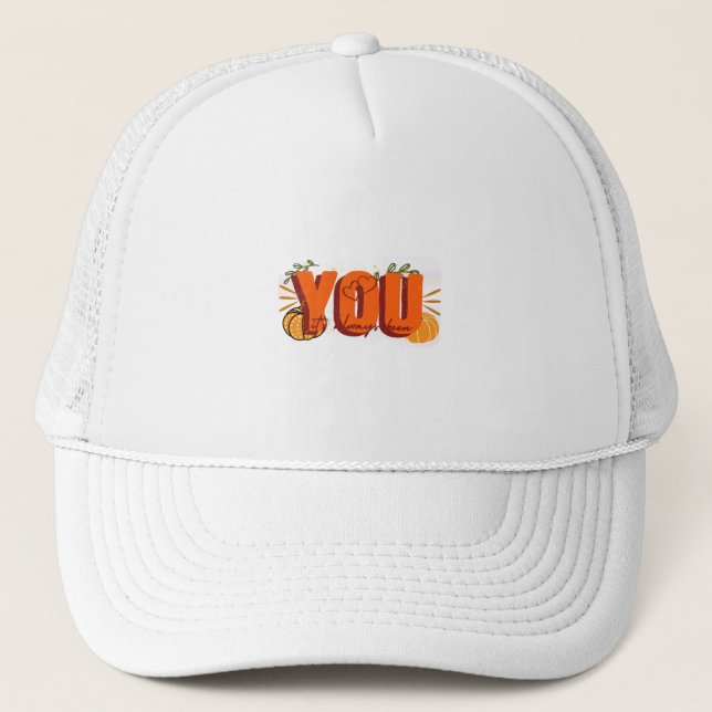 It's Always Been You Retro Pumpkin Fall Autumn  Trucker Hat (Front)