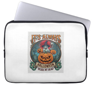 Its Always Halloween Inside Head Pumpkin Ghost Sna Laptop Sleeve