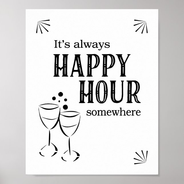 It's Always Happy Hour Somewhere Bar Sign (Front)
