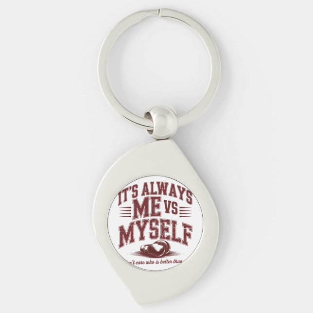It's Always Me Vs Myself Boxing Gym Motivation Key Ring (Front)