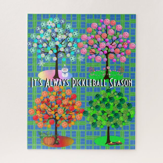 It's Always Pickleball Season - Four Seasons Tree  Jigsaw Puzzle (Vertical)