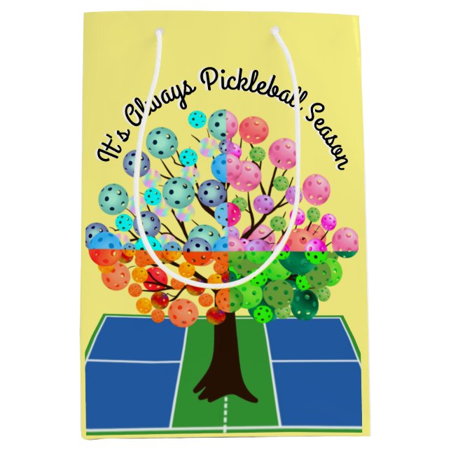 It's Always Pickleball Season - Four Seasons Tree Medium Gift Bag (Front)