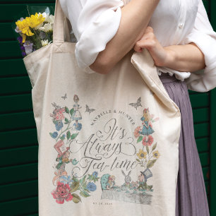 It's Always Tea-Time Vintage Alice in Wonderland Tote Bag