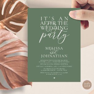 It's an after the wedding party, modern reception invitation