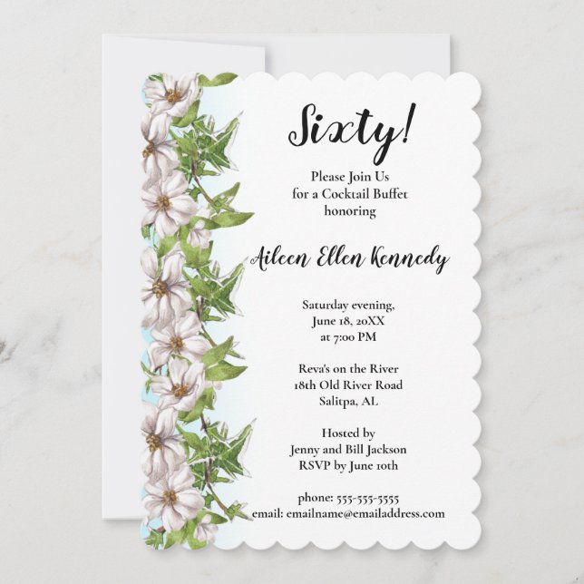 It's an Elegant Floral Sixtieth Birthday Party Inv Invitation (Front)