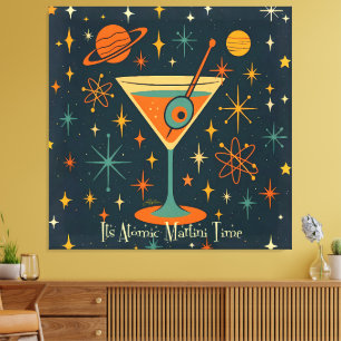 Its Atomic Martini Time Cosmic Stars Canvas Print