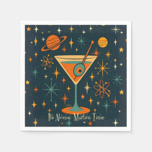 Its Atomic Martini Time Cosmic Stars Napkin