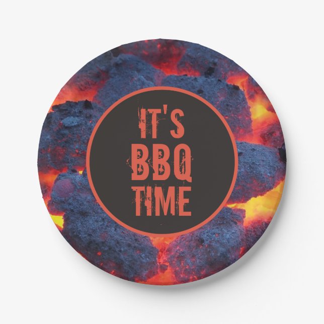 It's BBQ time paper plate (Front)