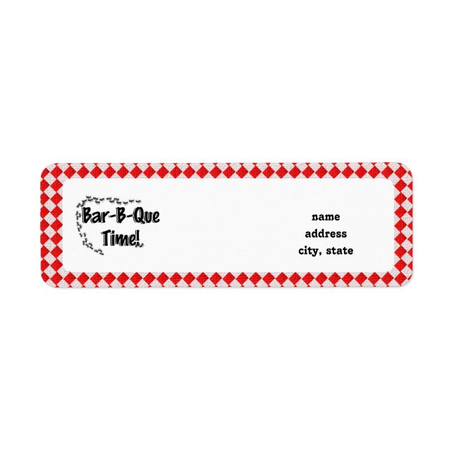 It's BBQ Time! Red Chequered Table Cloth w/Ants (Front)