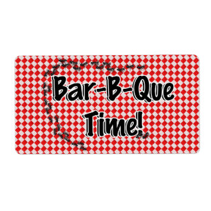 It's BBQ Time! Red Chequered Table Cloth w/Ants