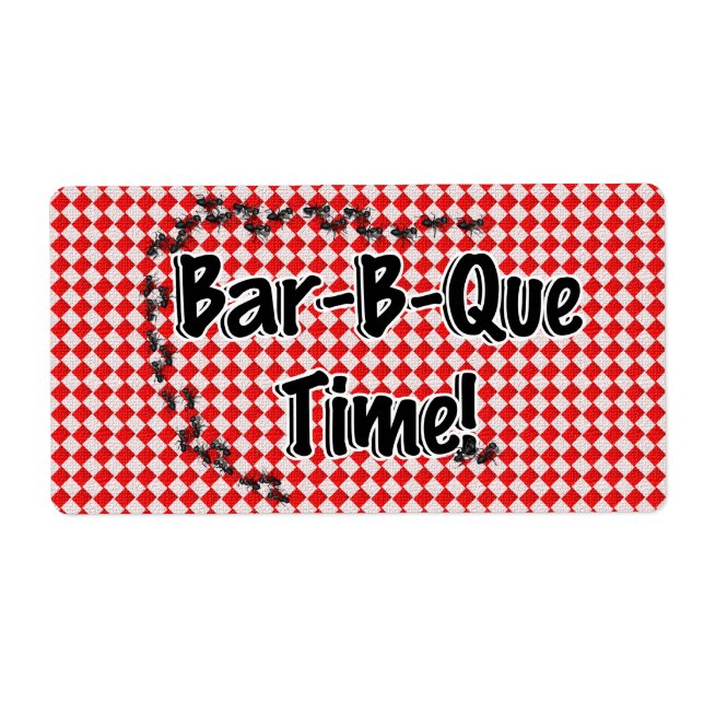 It's BBQ Time! Red Chequered Table Cloth w/Ants (Front)