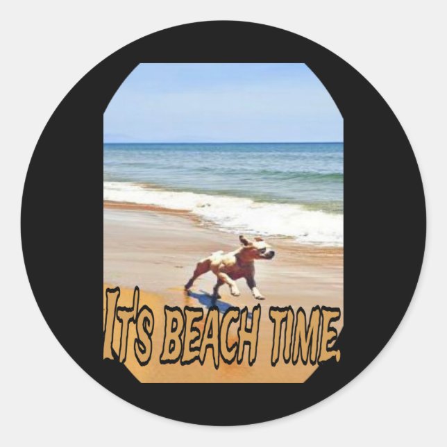 Its Beach Time  Classic Round Sticker (Front)