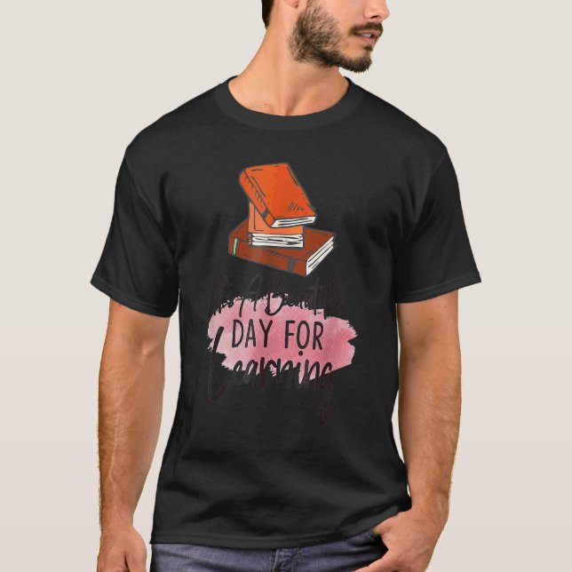 It's Beautiful Day For Learning Retro Teacher Stud T-Shirt (Front)