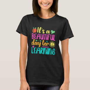 It's Beautiful Day For Learning Retro Teacher Stud T-Shirt
