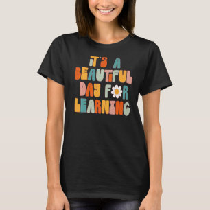 It's Beautiful Day For Learning Retro Teacher Stud T-Shirt