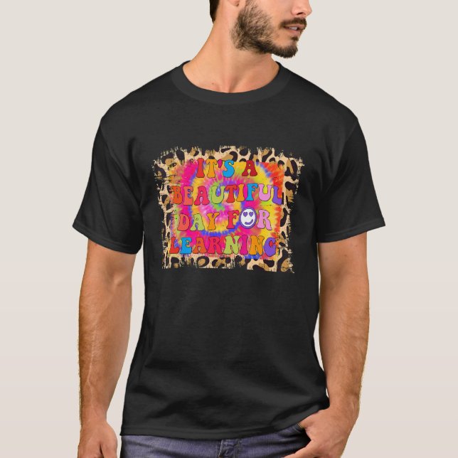 It's Beautiful Day For Learning Retro Teacher Stud T-Shirt (Front)