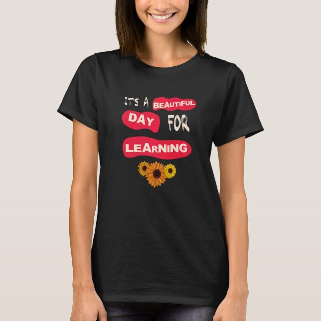 It's Beautiful Day For Learning Retro Teacher Stud T-Shirt (Front)