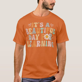 It's Beautiful Day For Learning Retro Teacher Stud T-Shirt