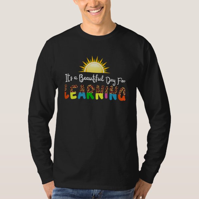 It's Beautiful Day For Learning Retro Teacher Stud T-Shirt (Front)