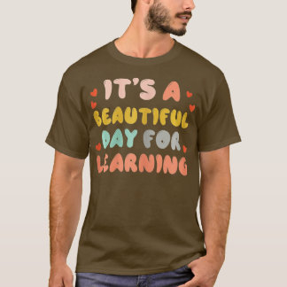 It's Beautiful Day For Learning Retro Teacher Stud T-Shirt