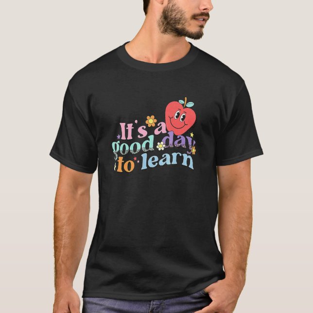 It's Beautiful Day For Learning Retro Teacher Stud T-Shirt (Front)