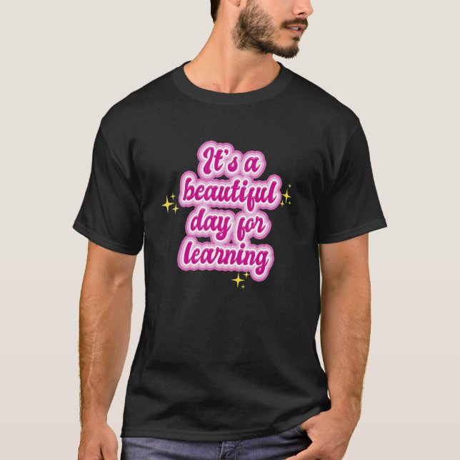 It's Beautiful Day For Learning Retro Teacher Stud T-Shirt (Front)