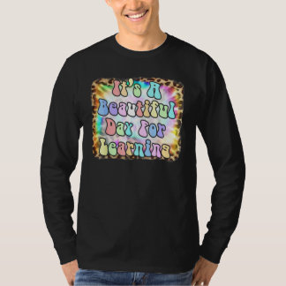 It's Beautiful Day For Learning Retro Teacher Stud T-Shirt