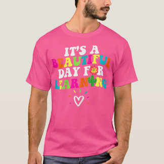It's Beautiful Day For Learning Retro Teacher Stud T-Shirt