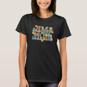 It's Beautiful Day For Learning Retro Teacher Stud T-Shirt