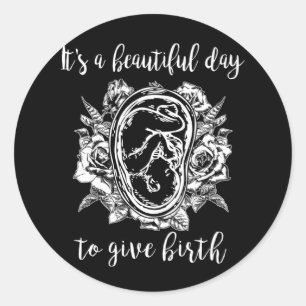 Its Beautiful Day Give Birth Doula Midwife Birth Classic Round Sticker