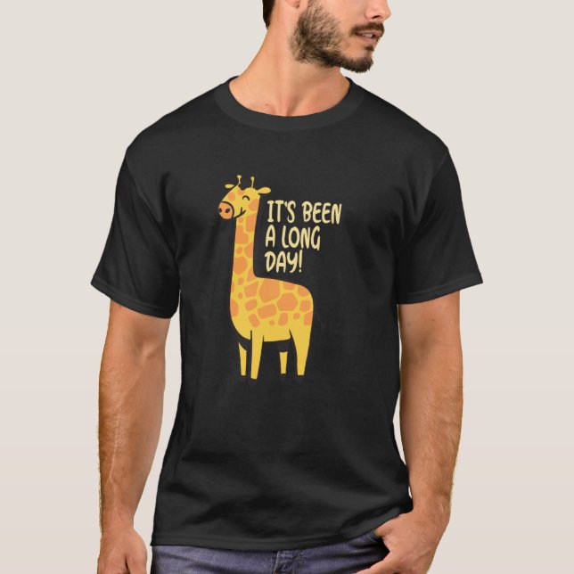 It's Been A Long Day   Cute Giraffe Pyjamas T-Shirt (Front)