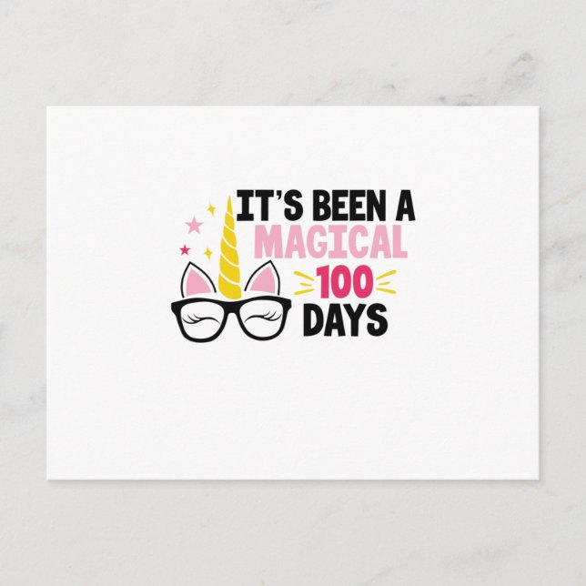 Its Been A Magical 100 Days Announcement Postcard (Front)