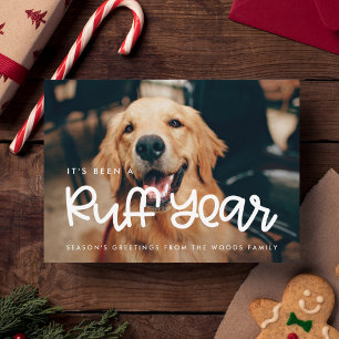 It's been a Ruff Year Dog photo Holiday Card
