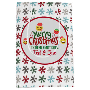Its Been Emotional Merry Christmas Funny Emoji Medium Gift Bag
