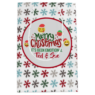Its Been Emotional Merry Christmas Funny Emoji Medium Gift Bag
