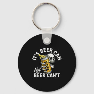 It's Beer Can Not Beer Can Skull Skeleton Drinking Key Ring
