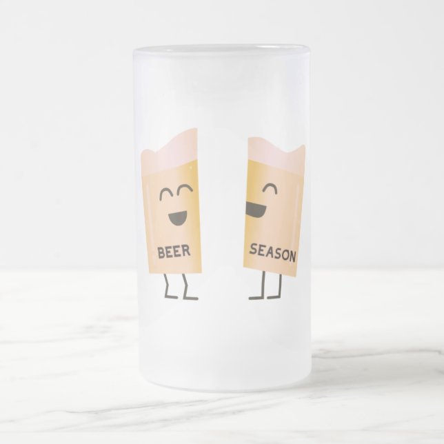 It's Beer Season Frosted Glass Beer Mug (Center)