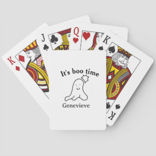 It's boo time name Halloween date time ghost black Playing Cards