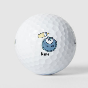 It's boy bib and bottle of milk baby shower party golf balls