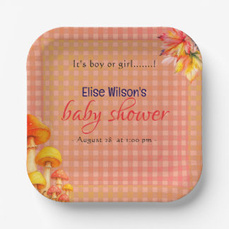 It's boy or girl fairytale baby shower paper plate