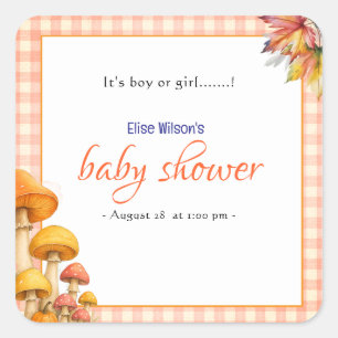It's boy or girl fairytale baby shower square sticker