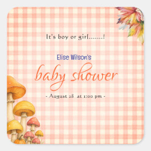 It's boy or girl fairytale baby shower  square sticker