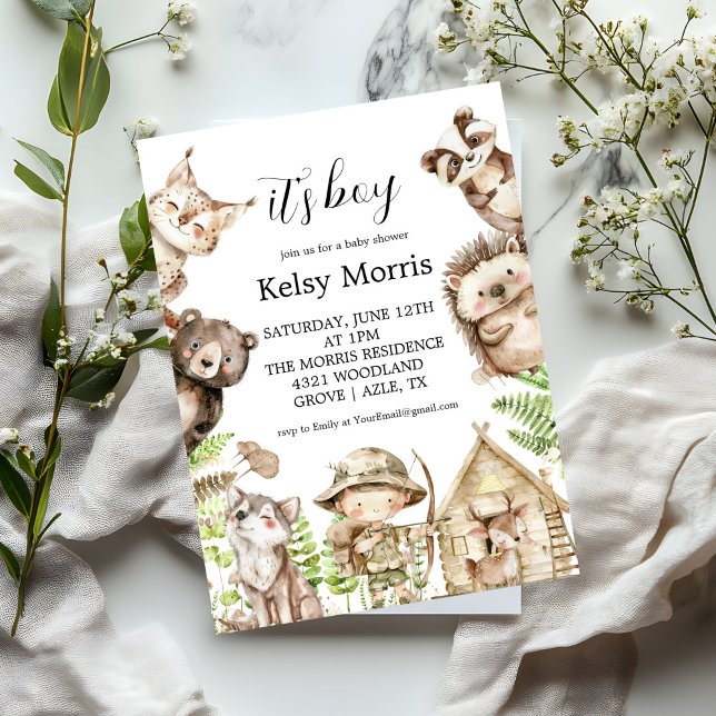 its boy Rustic Woodland Baby Shower Invite (Creator Uploaded)
