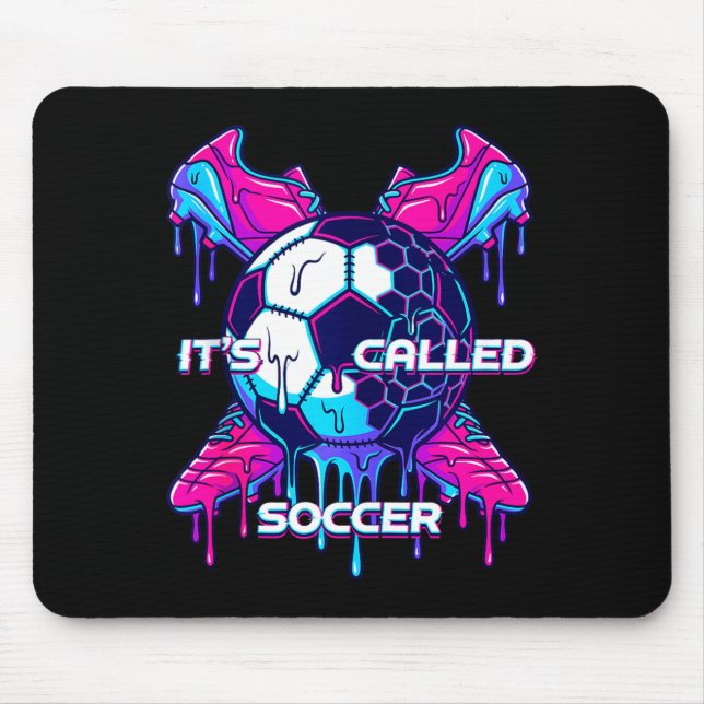 Its Called Soccer Melting Drip Glitch Art Funny Sp Mouse Pad (Front)