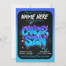 It's Cancer Season Zodiac Birthday Invitation