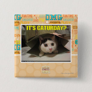 It's Caturday? 15 Cm Square Badge