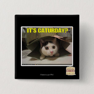 It's Caturday? 15 Cm Square Badge