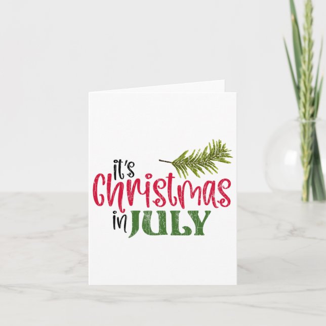 It's Christmas In July Funny Santa Beach Summer Gr Card (Front)